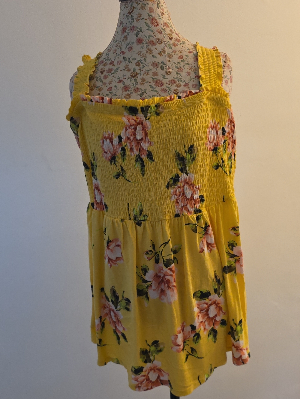 torrid Yellow Floral Smocked Tank